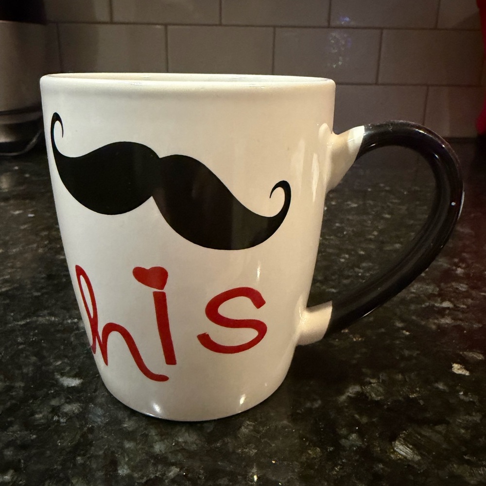 American Atelier Black and Red Mustache Mug